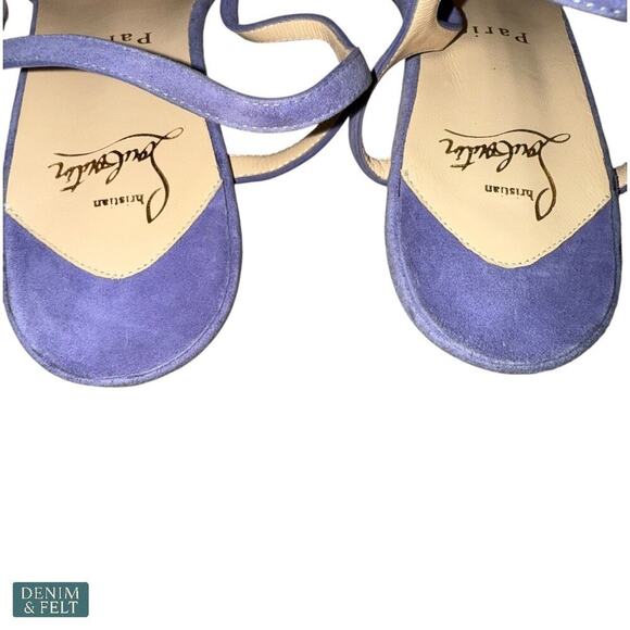 Christian Louboutin Purple Suede Strappy Sandals Heels Size 39 Women’s Italy - Picture 9 of 13